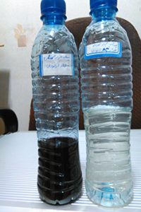 نمونه پساب قبل و بعد از ازن زنی