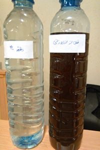 نمونه پساب قبل و بعد از ازن زنی
